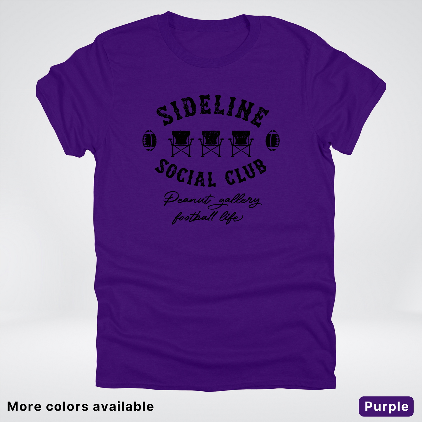 Sideline Social Club Peanut Gallery Football Life - Black Design - T-Shirt
