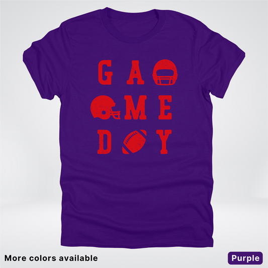 Game Day Football 3 x 3 - Red Design - T-Shirt