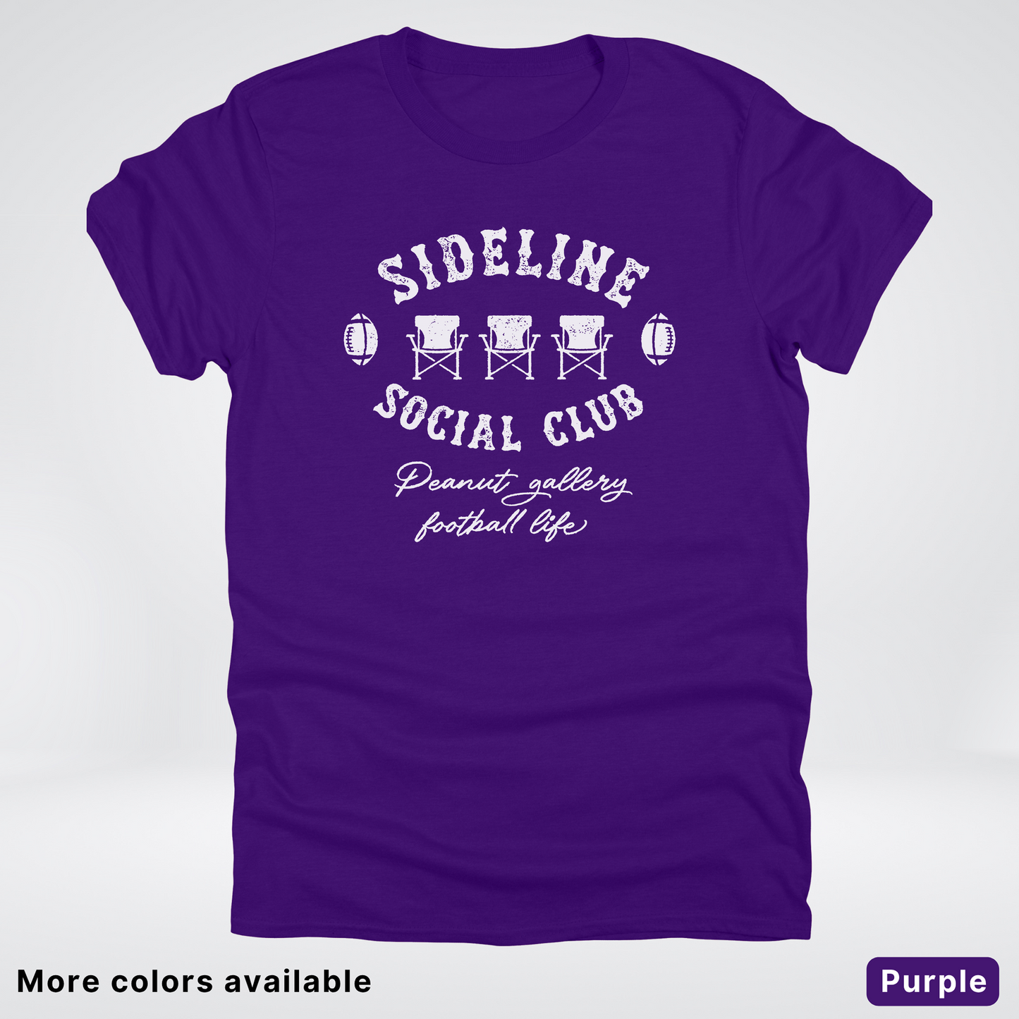 Sideline Social Club Peanut Gallery Football Life - White Design - T-Shirt