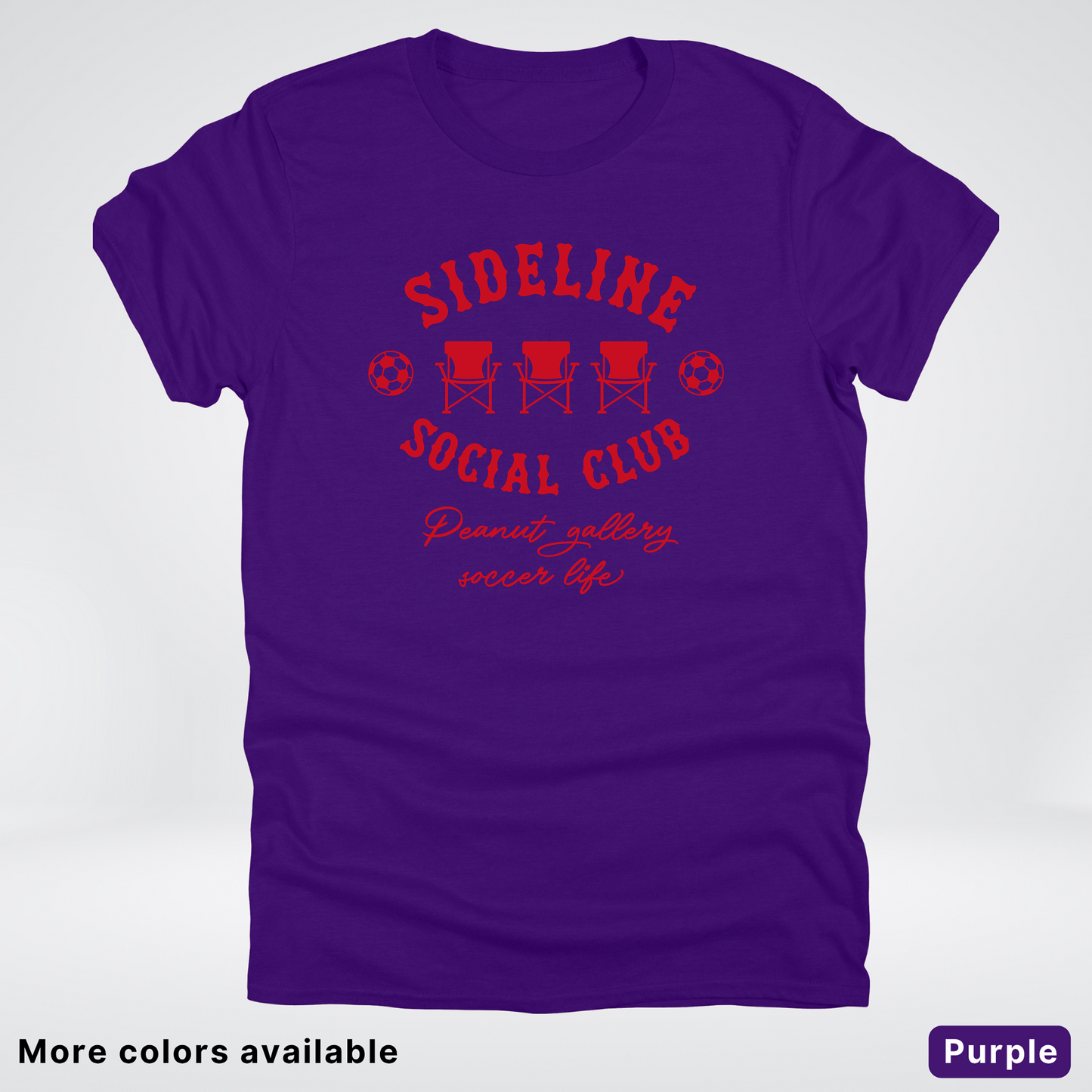 Sideline Social Club Peanut Gallery Soccer Life – Red Design - T-Shirt