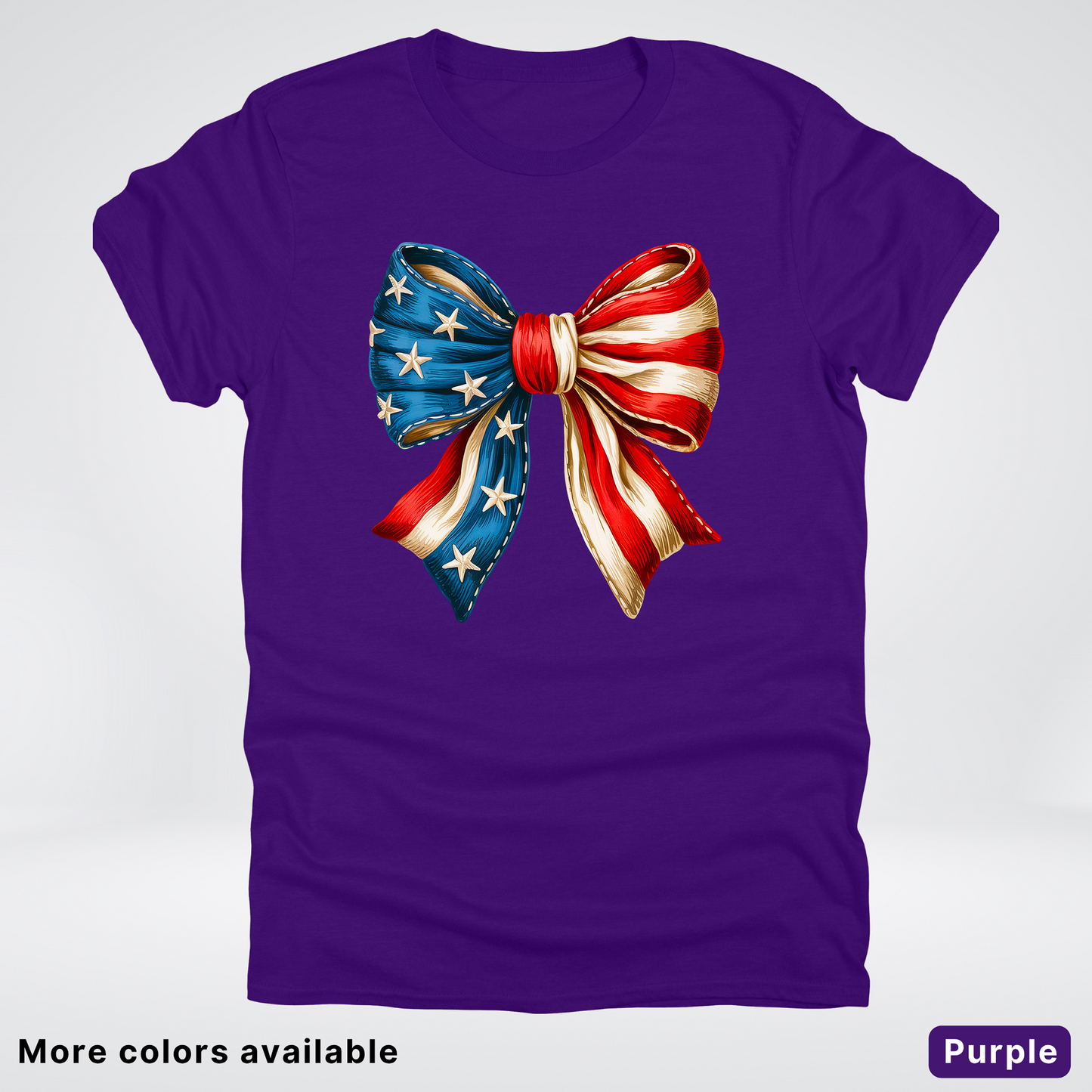 USA Flag Coquette Bow - 4th Of July Design - T-Shirt