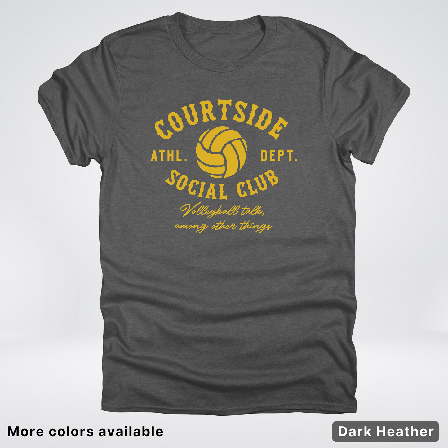 Courtside Social Club – Gold – Volleyball Design T-Shirt