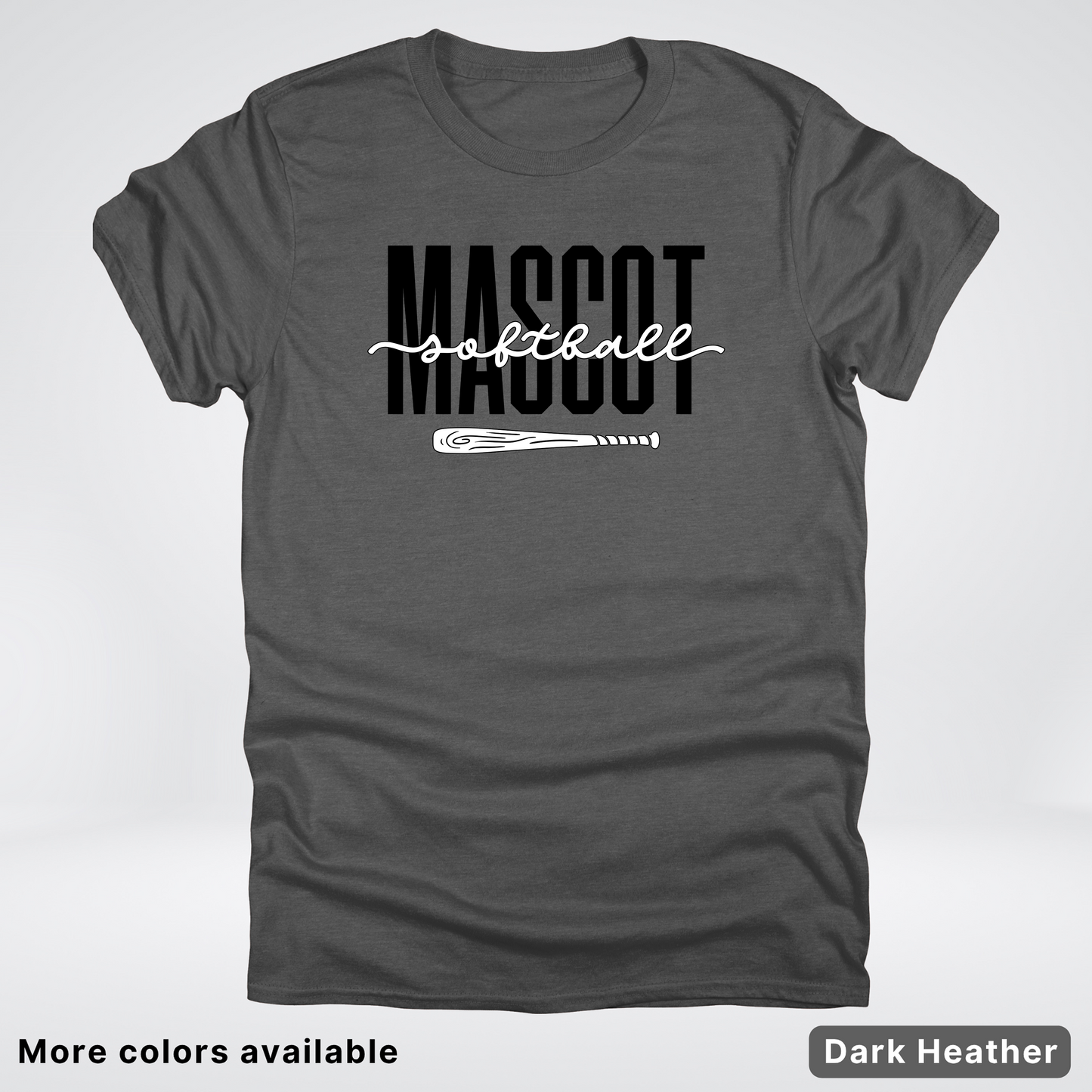 Custom Mascot – Black - Softball Design 30 T-Shirt