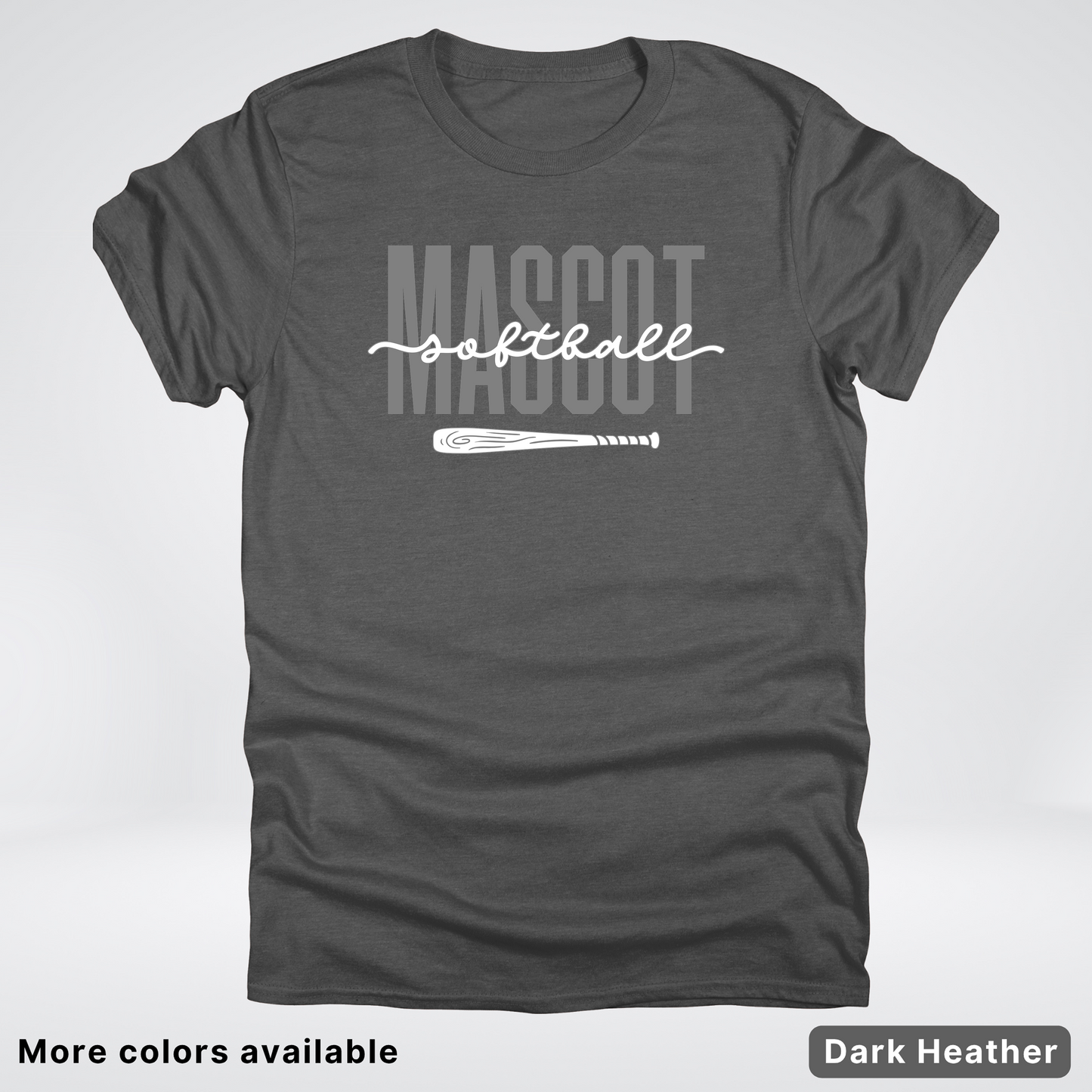 Custom Mascot – Gray - Softball Design 29 T-Shirt