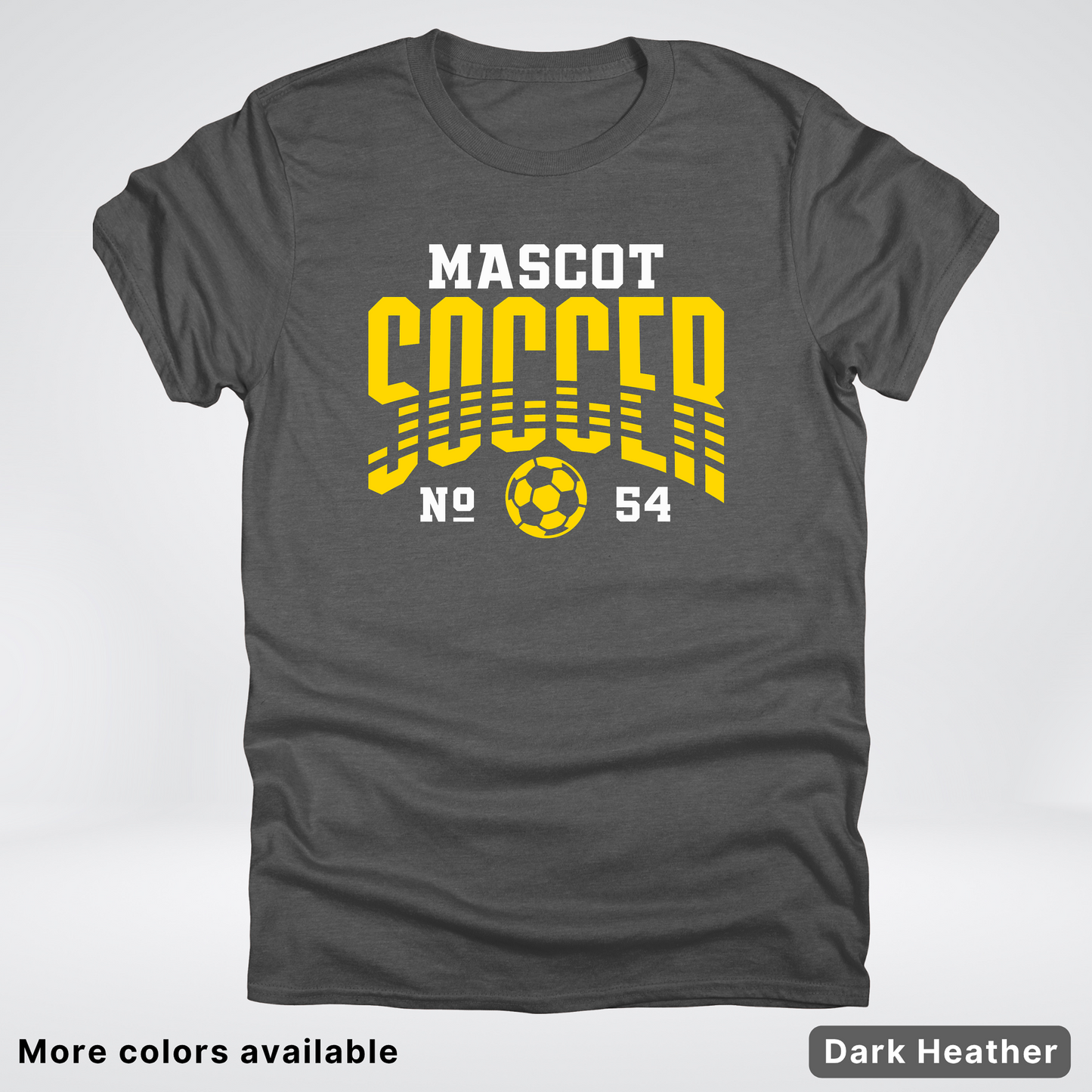 Custom Mascot & Number – Gold Design 04 - Soccer T-Shirt