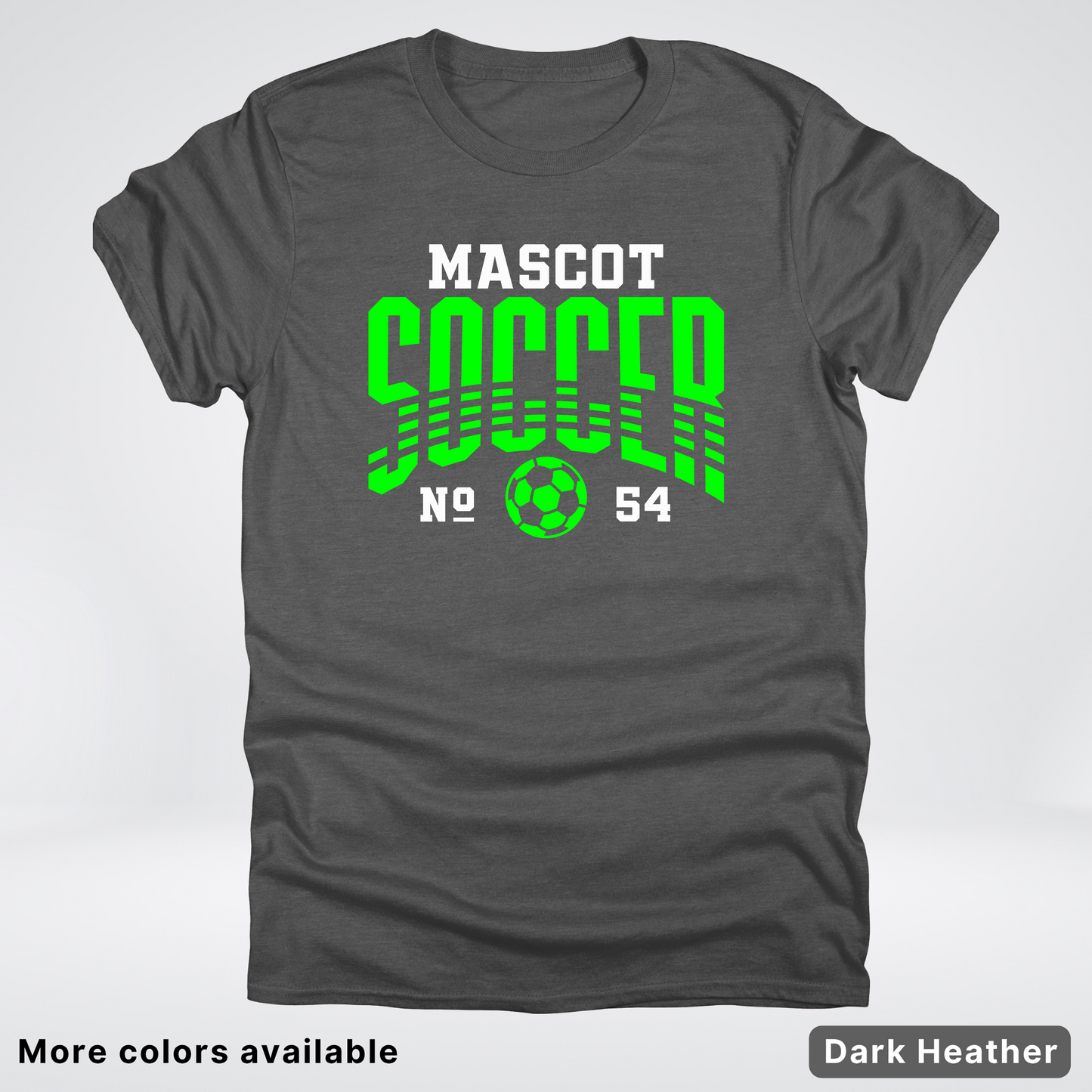 Custom Mascot & Number – Green Design 08 - Soccer T-Shirt