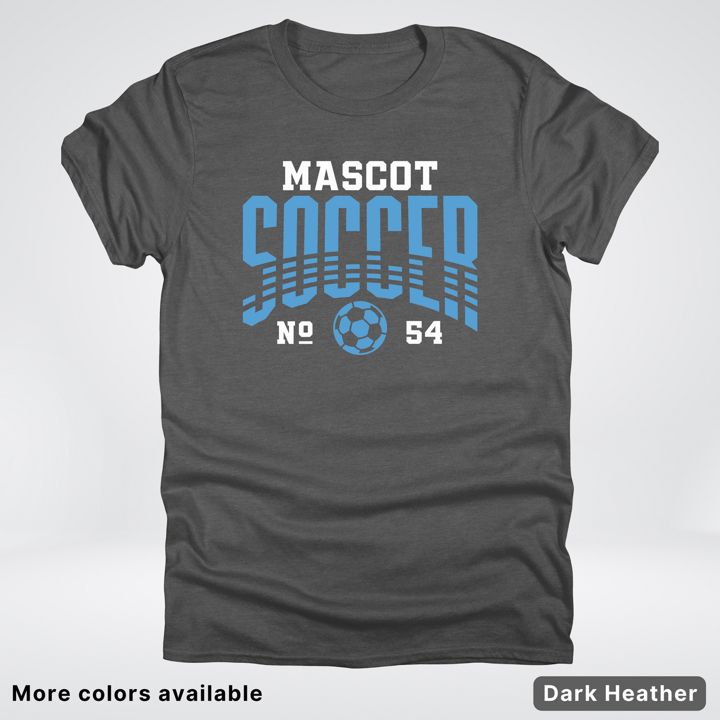 Custom Mascot & Number – Light Blue Design 10 - Soccer T-Shirt