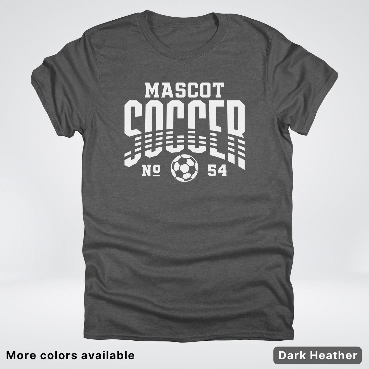 Custom Mascot & Number – White Design 12 - Soccer T-Shirt