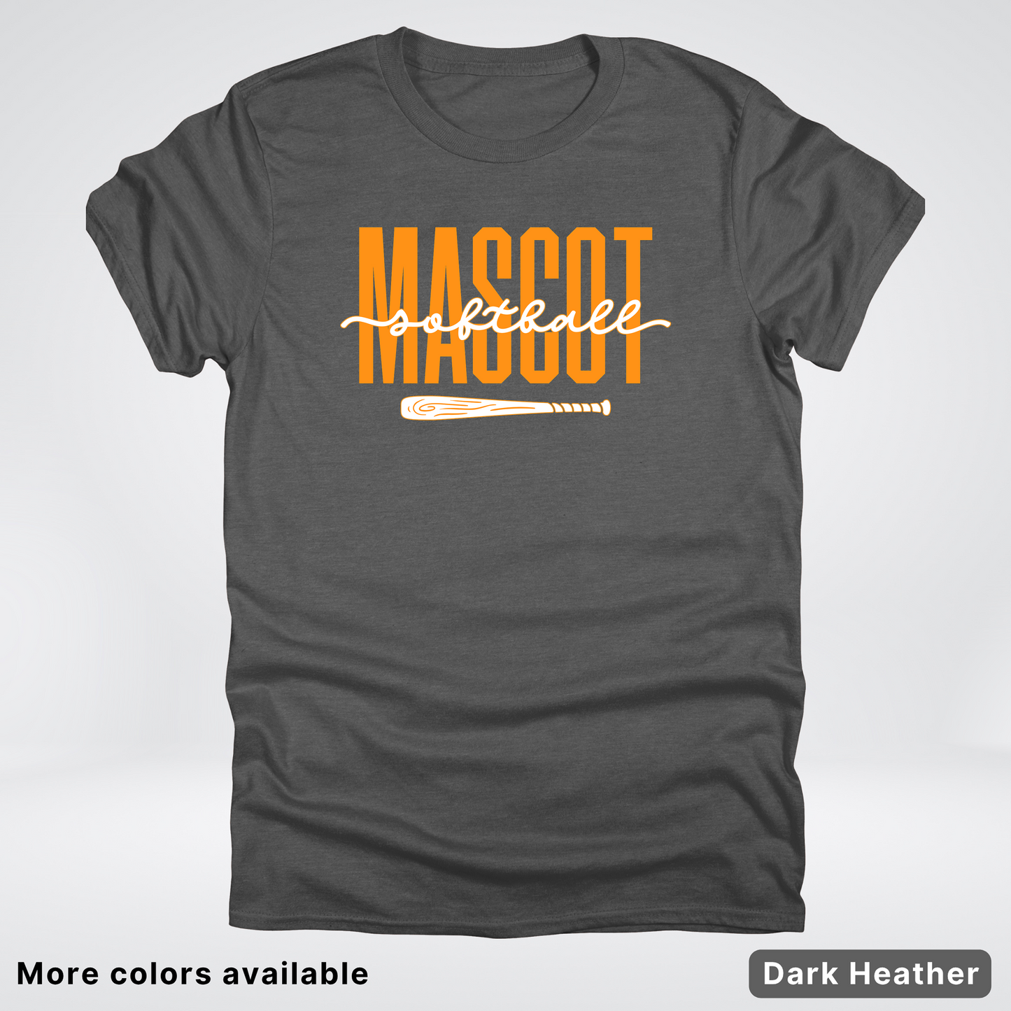 Custom Mascot – Orange - Softball Design 33 T-Shirt