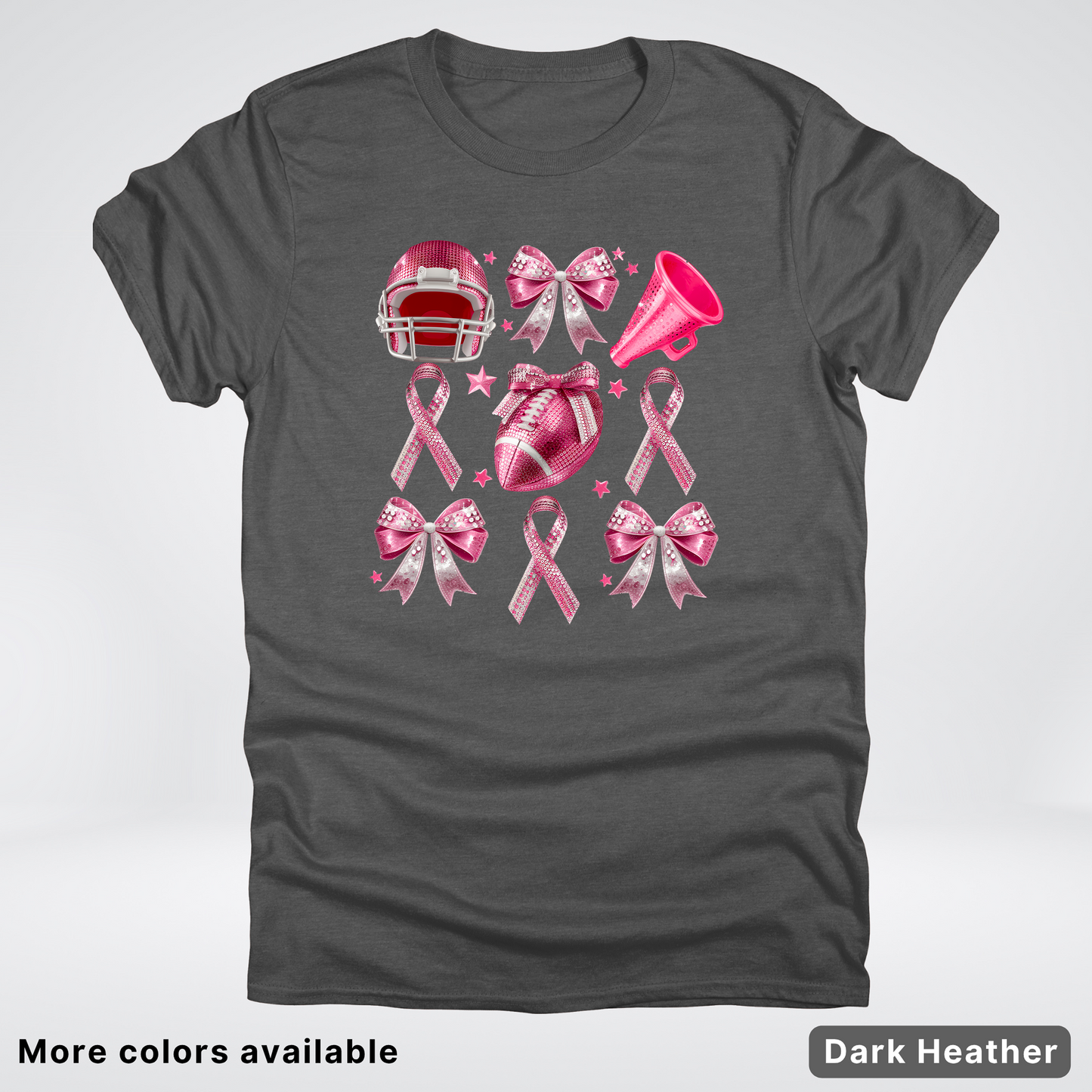 Coquette Glitter Bows and Football - T-Shirt