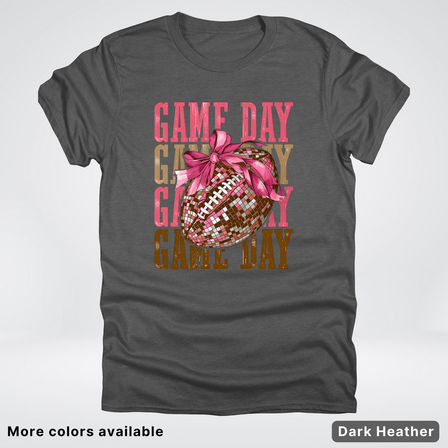 Game Day Pink Coquette Disco Football - T-Shirt