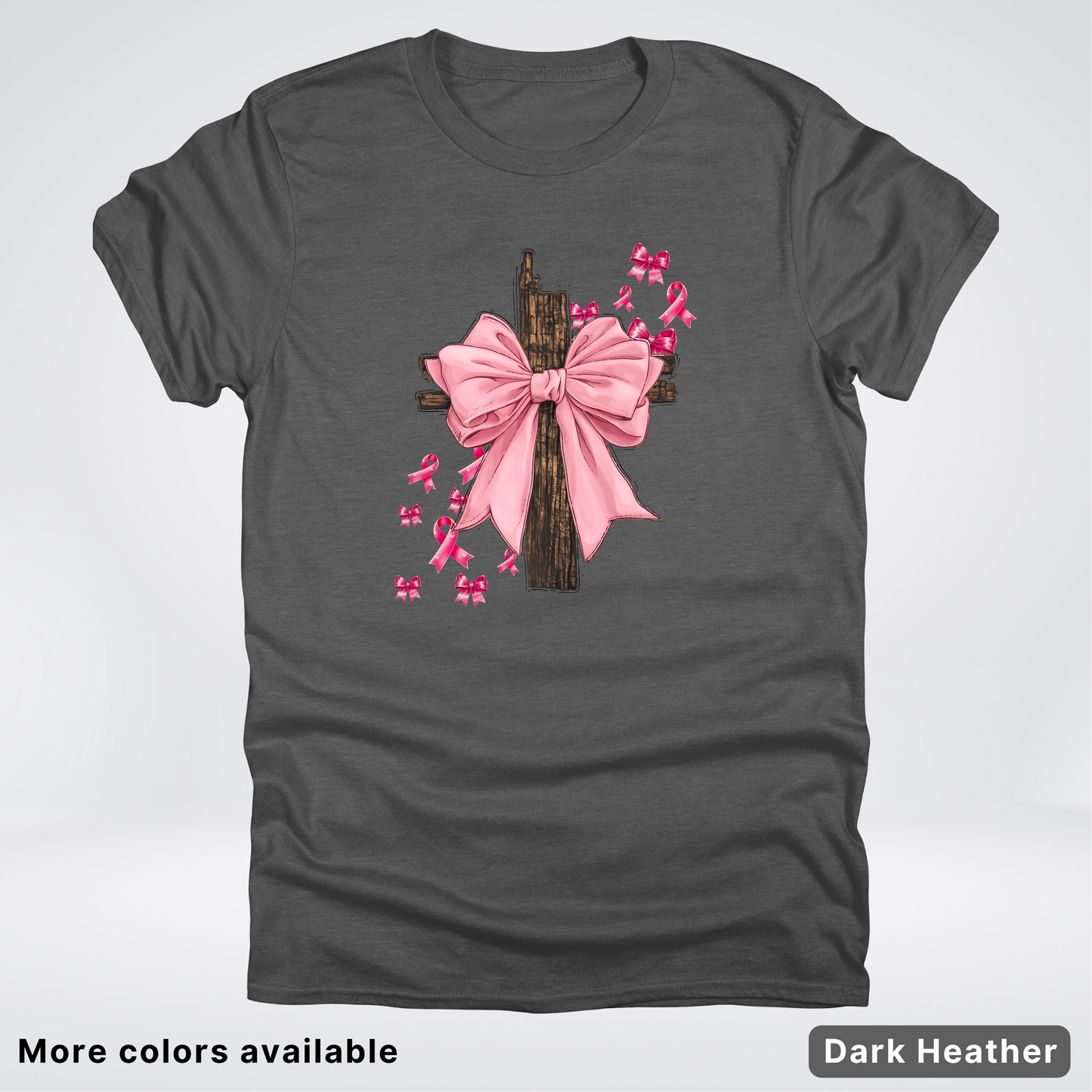 Pink Out Coquette Wooden Cross - T-Shirt