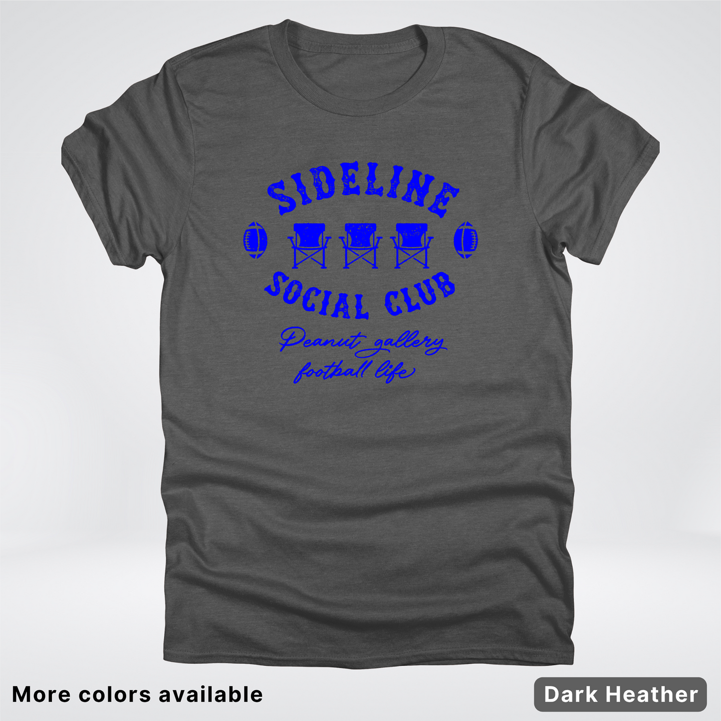 Sideline Social Club Peanut Gallery Football Life - Blue Design - T-Shirt