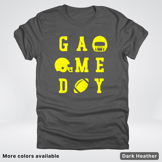 Game Day Football 3 x 3 - Yellow Design - T-Shirt