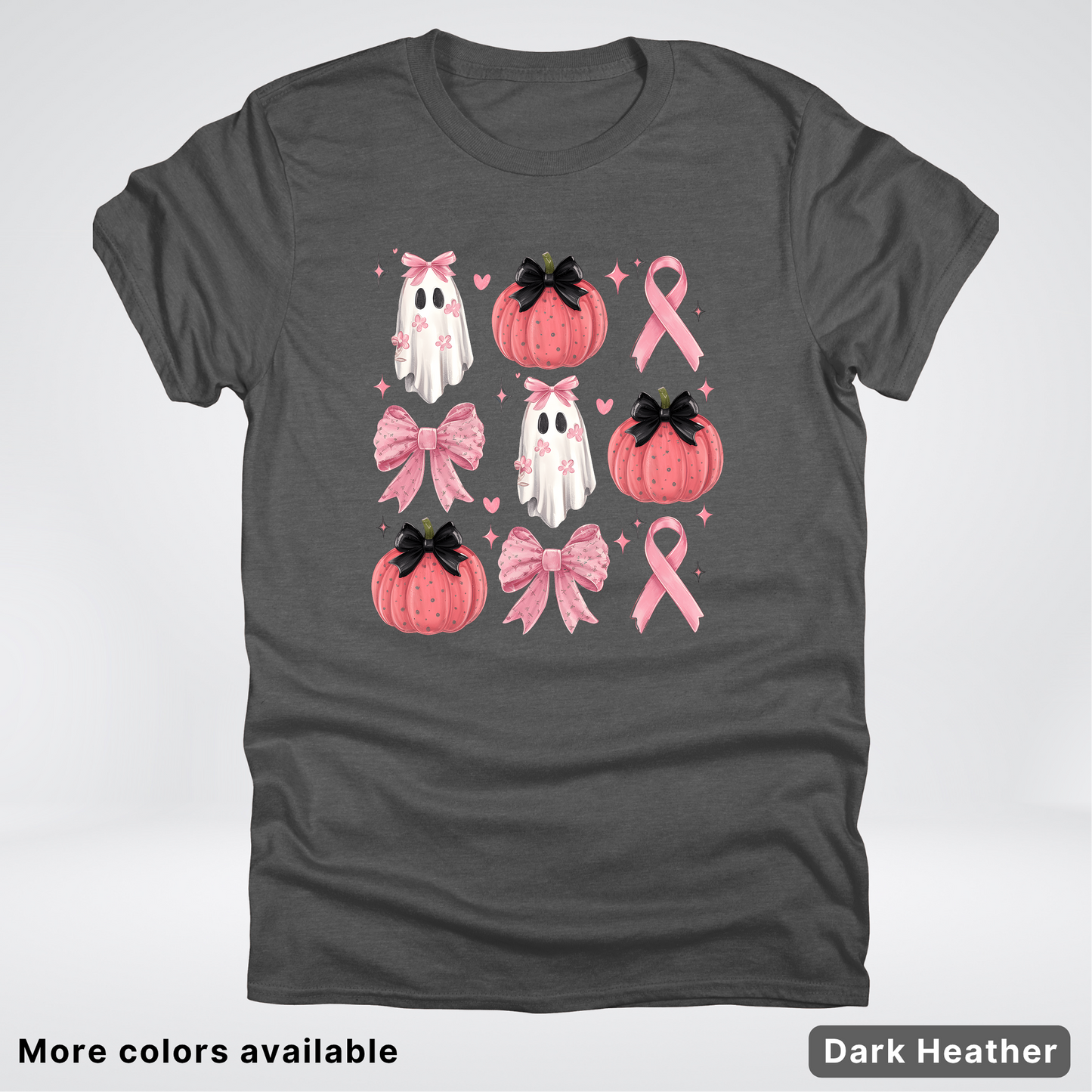 Pink Pumpkin Coquette Bow Cute Ghost - T-Shirt