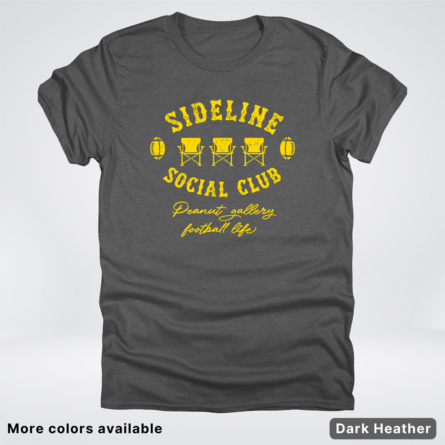 Sideline Social Club Peanut Gallery Football Life - Gold Design - T-Shirt