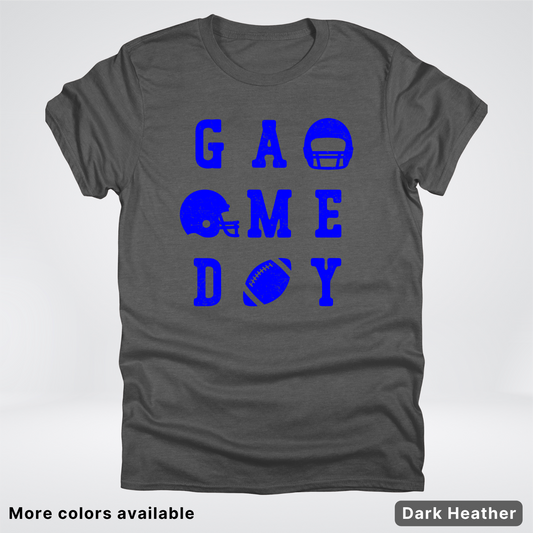 Game Day Football 3 x 3 - Blue Design - T-Shirt