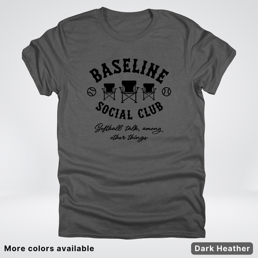 Baseline Social Club Softball – Black Design - T-Shirt