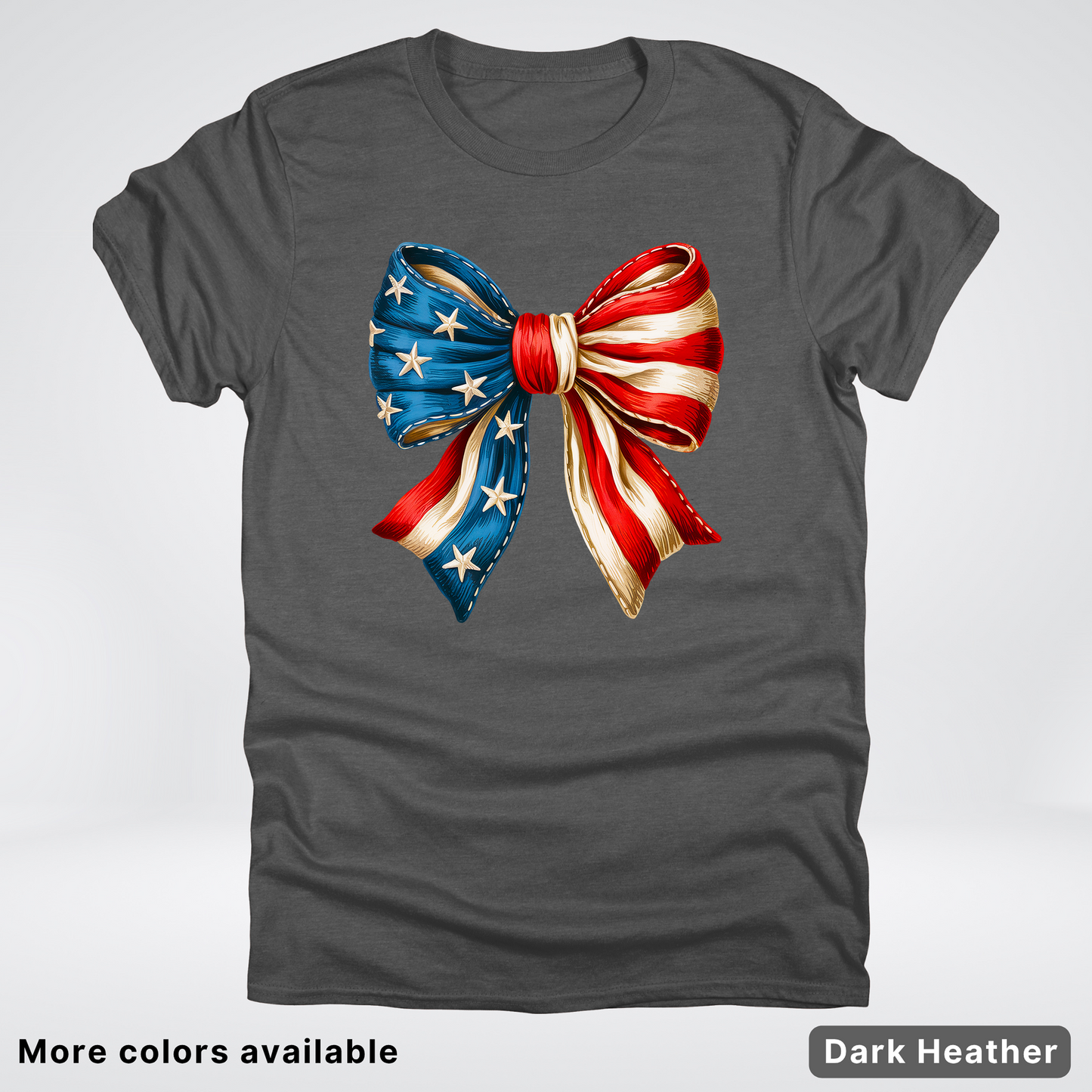 USA Flag Coquette Bow - 4th Of July Design - T-Shirt