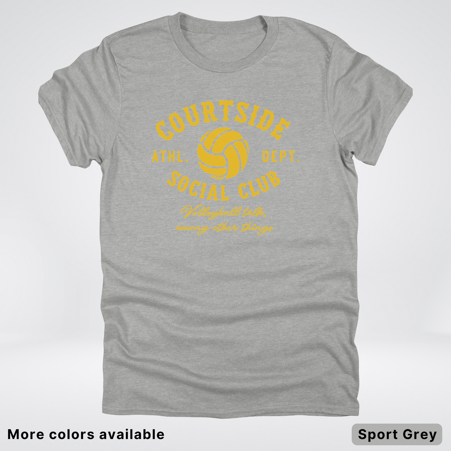 Courtside Social Club – Gold – Volleyball Design T-Shirt