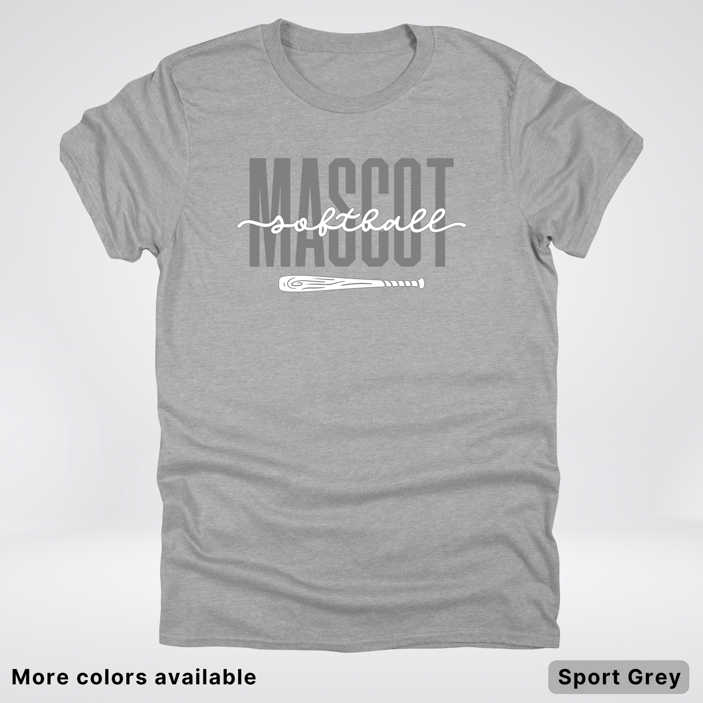 Custom Mascot – Gray - Softball Design 29 T-Shirt