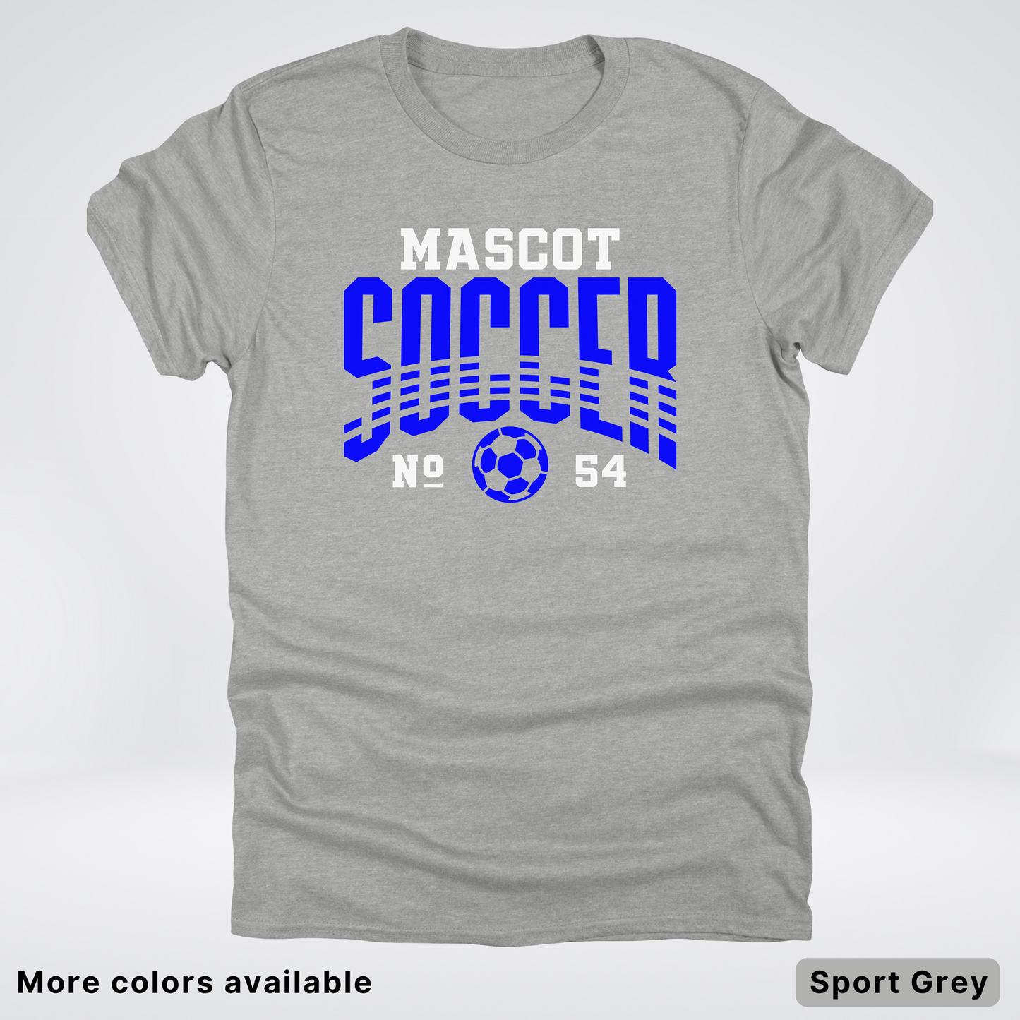 Custom Mascot & Number – Blue Design 02 - Soccer T-Shirt