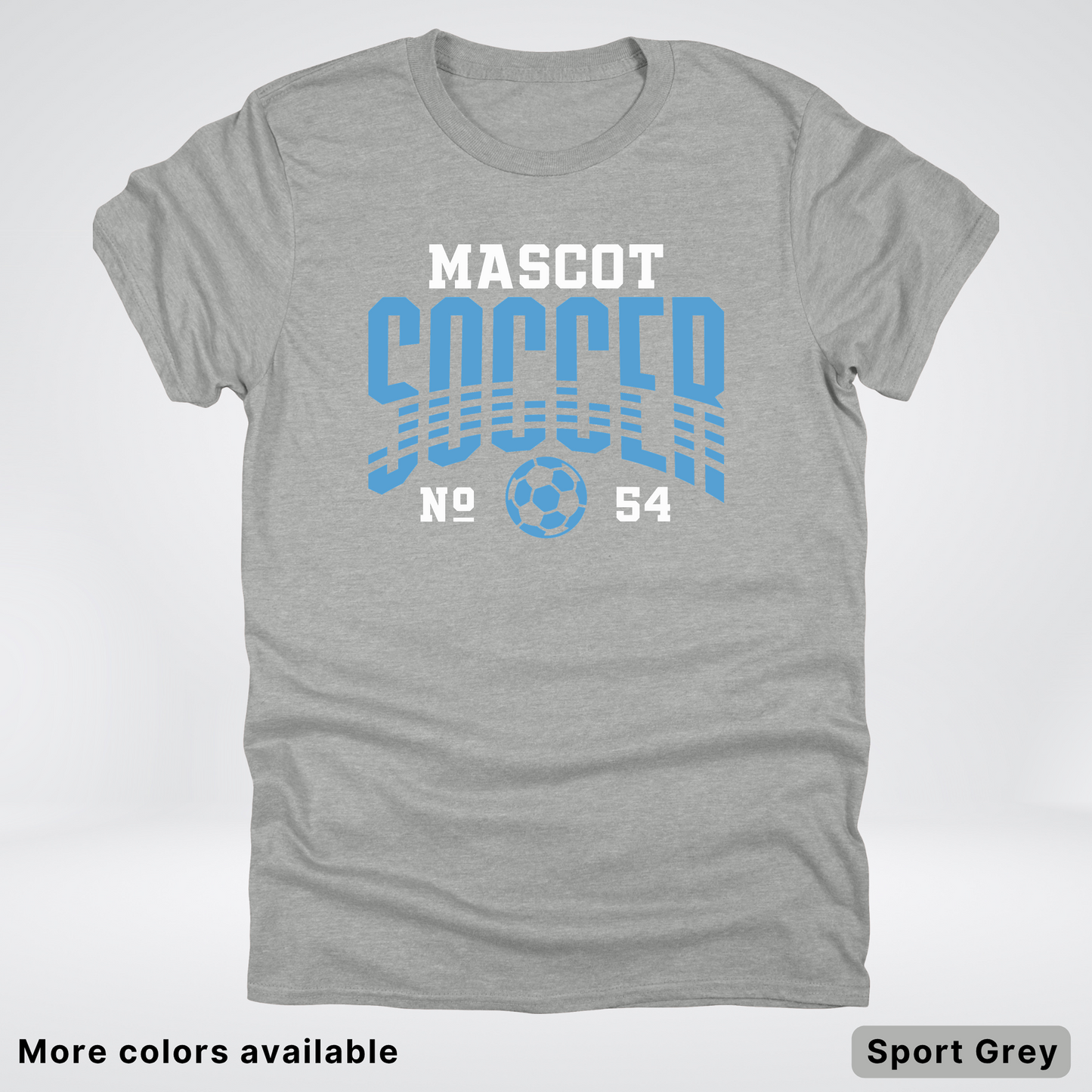 Custom Mascot & Number – Light Blue Design 10 - Soccer T-Shirt