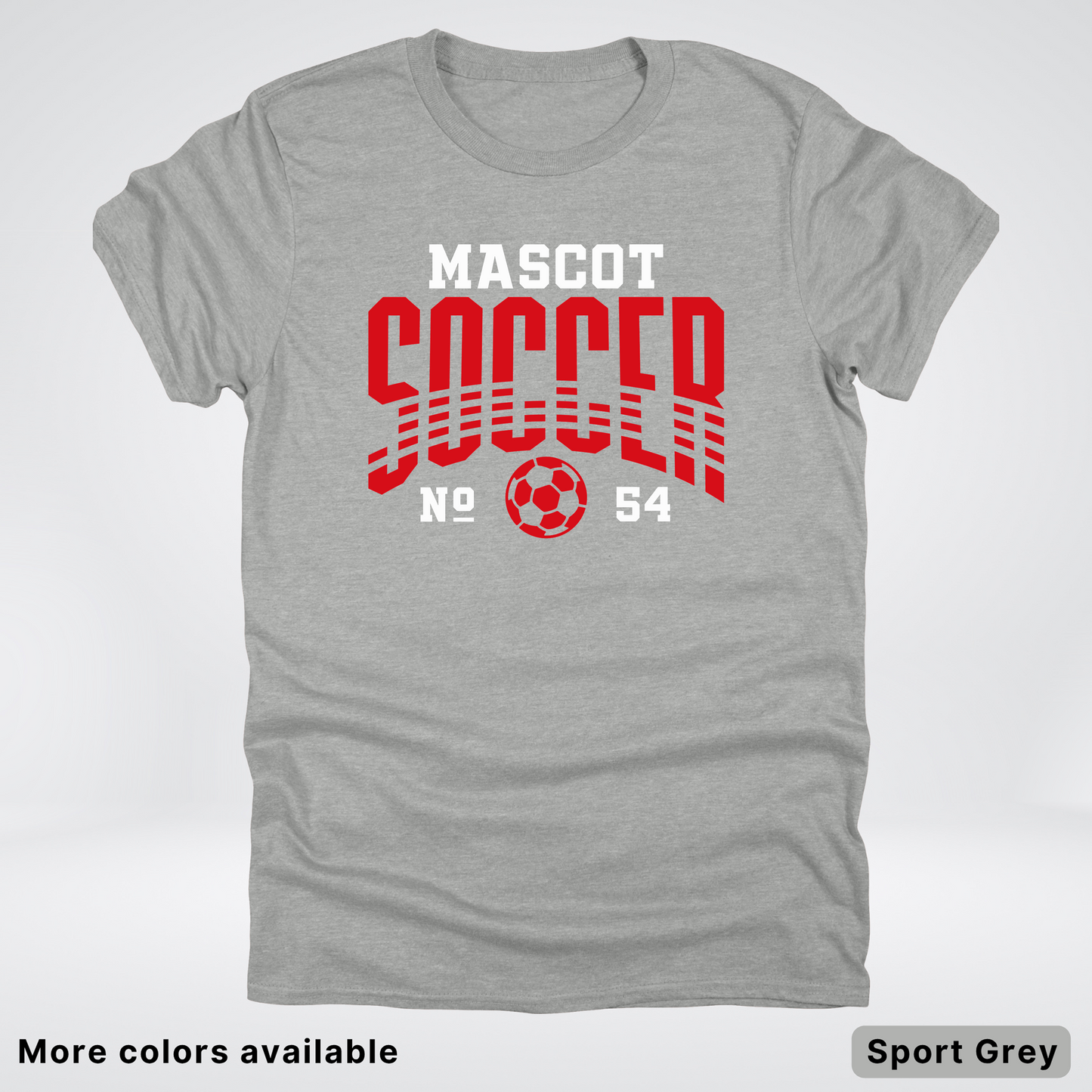Custom Mascot & Number – Red Design 05 - Soccer T-Shirt