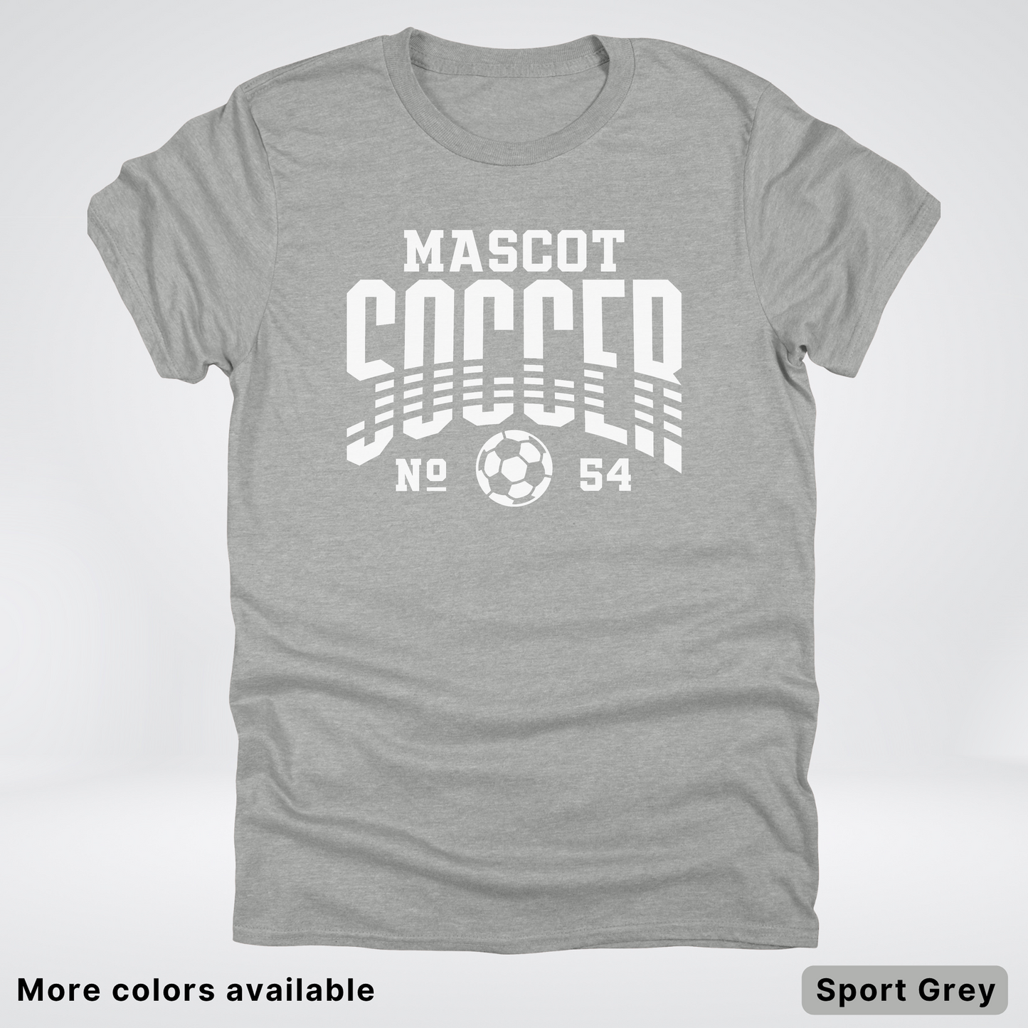 Custom Mascot & Number – White Design 12 - Soccer T-Shirt