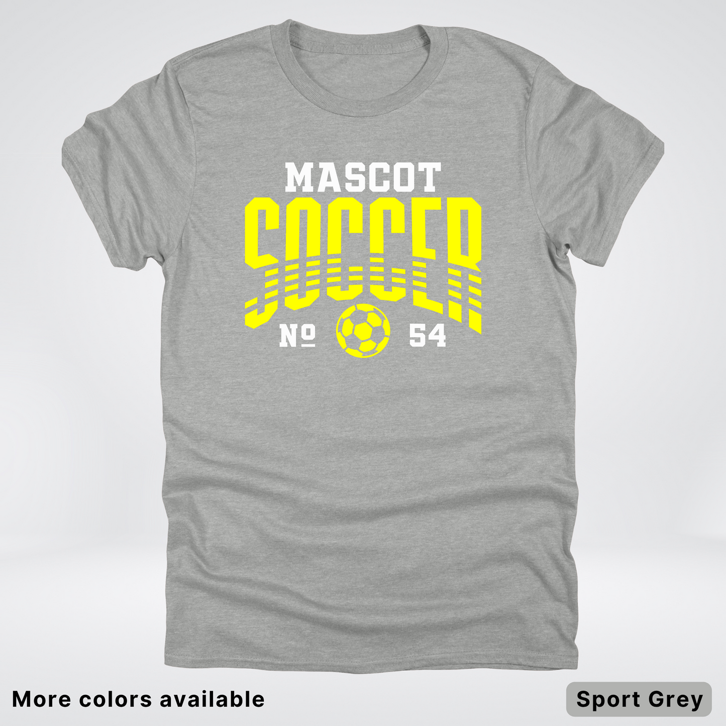 Custom Mascot & Number – Yellow Design 06 - Soccer T-Shirt