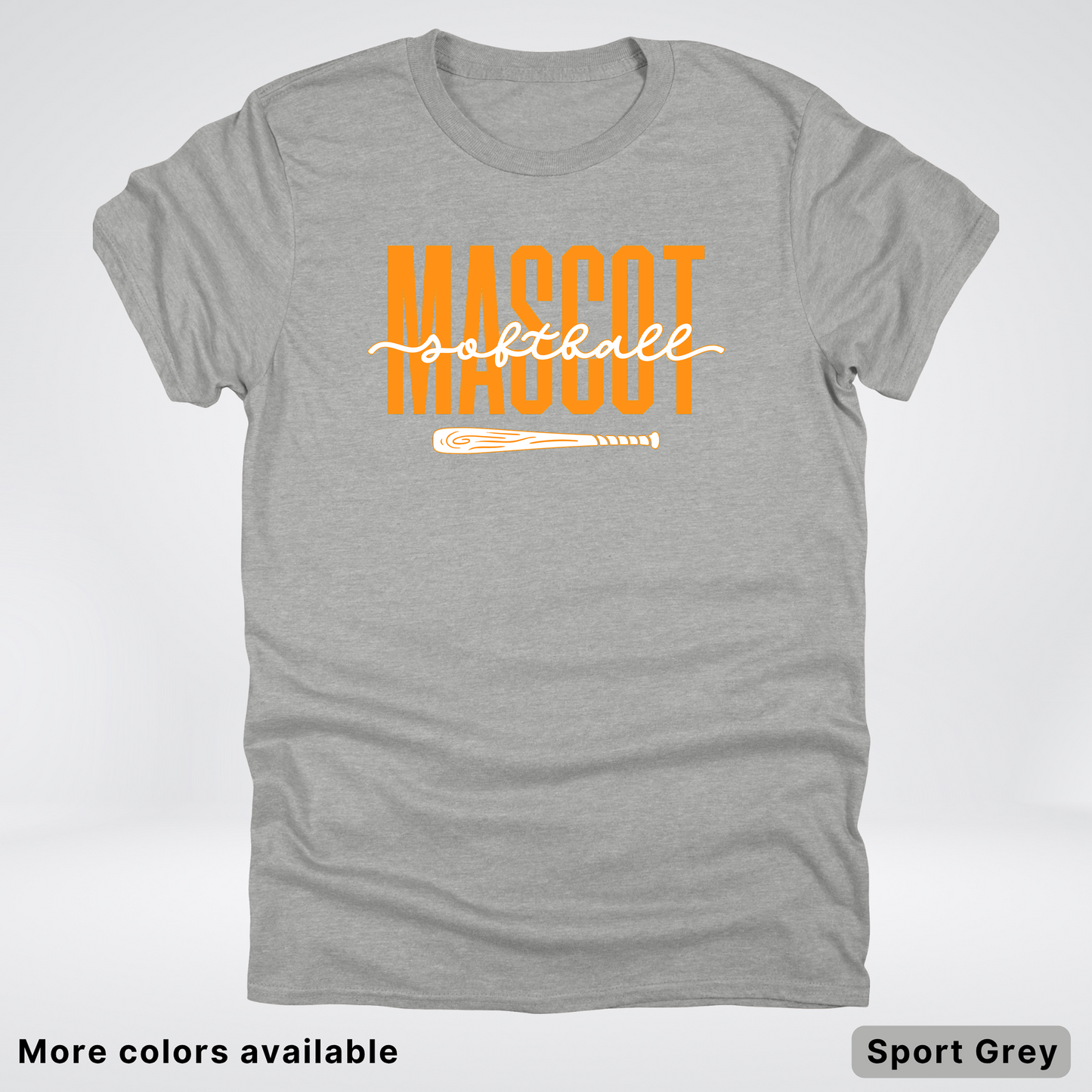 Custom Mascot – Orange - Softball Design 33 T-Shirt