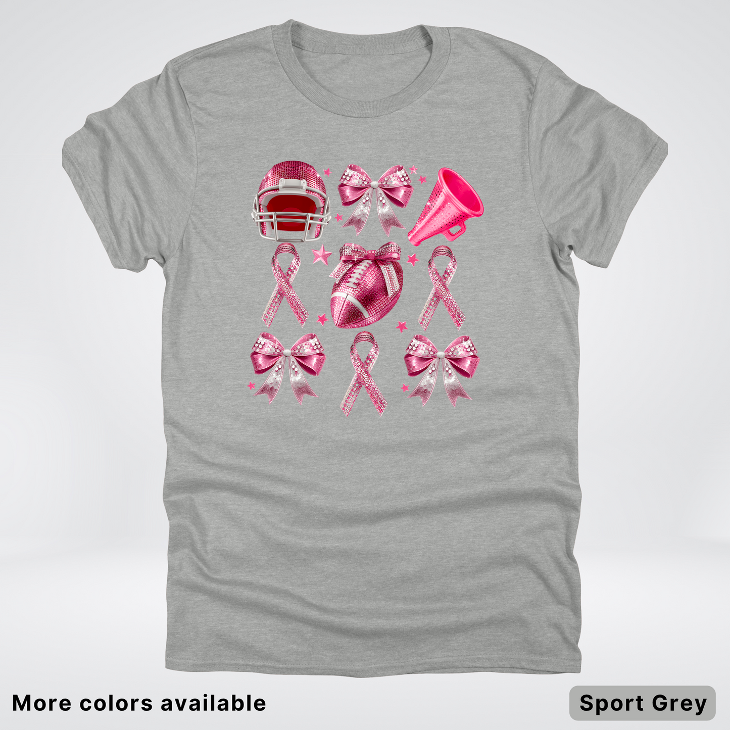 Coquette Glitter Bows and Football - T-Shirt