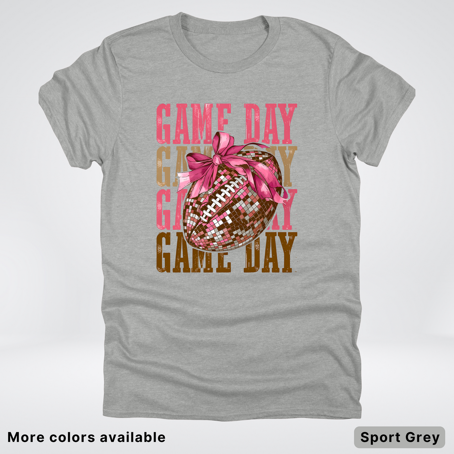 Game Day Pink Coquette Disco Football - T-Shirt