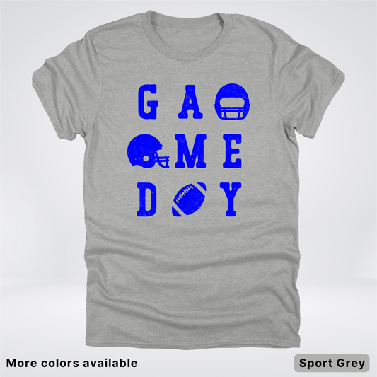 Game Day Football 3 x 3 - Blue Design - T-Shirt