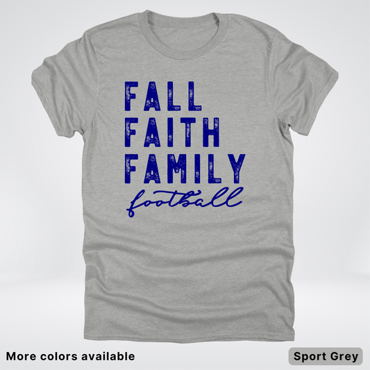 Fall Faith Family – Navy Design - Football - T-Shirt