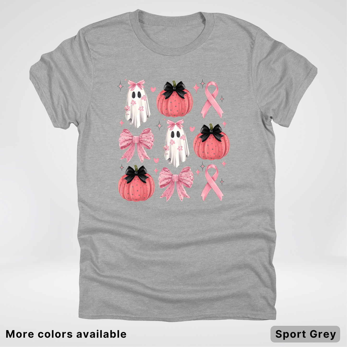 Pink Pumpkin Coquette Bow Cute Ghost - T-Shirt