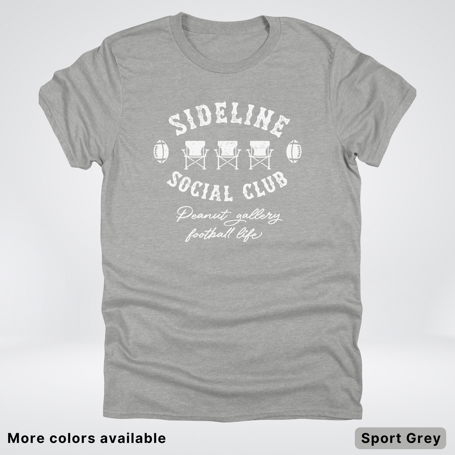 Sideline Social Club Peanut Gallery Football Life - White Design - T-Shirt
