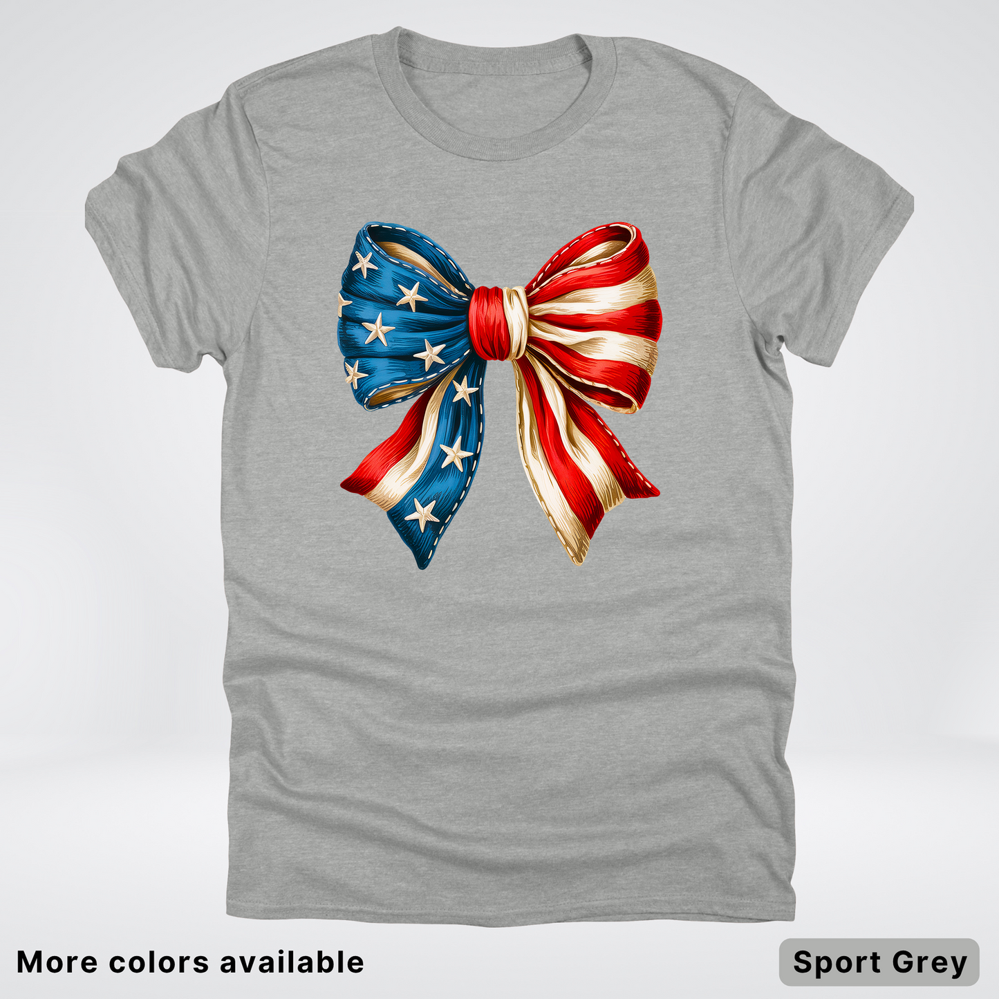 USA Flag Coquette Bow - 4th Of July Design - T-Shirt