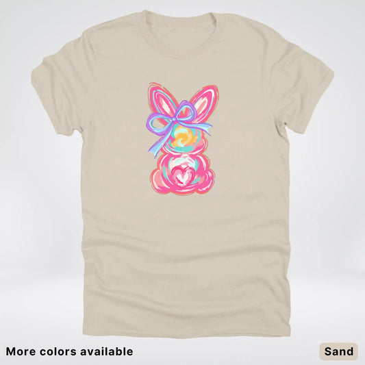Coquette Easter Bunny – Pastel Bow Bunny Spring Graphic - T-Shirt