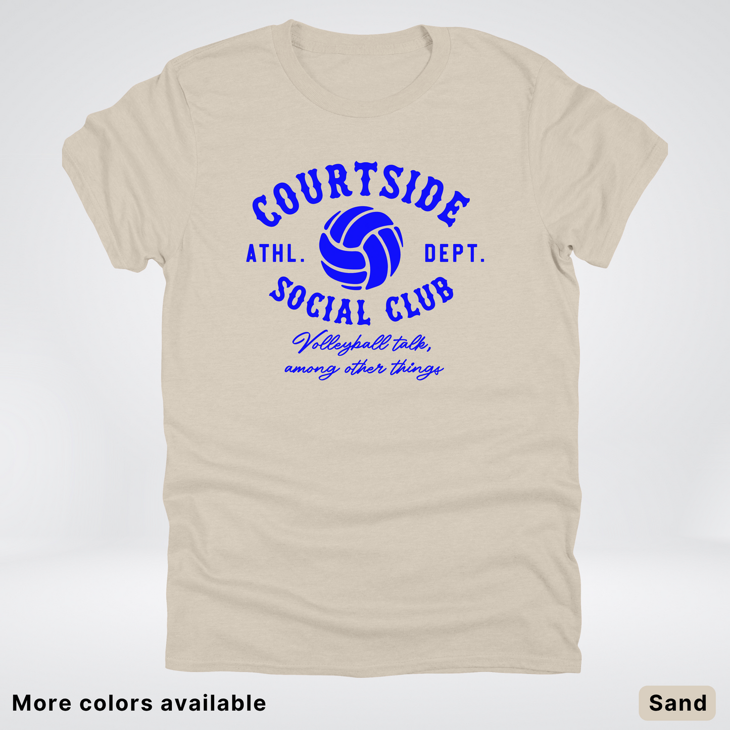 Courtside Social Club – Blue Design – Volleyball T-Shirt