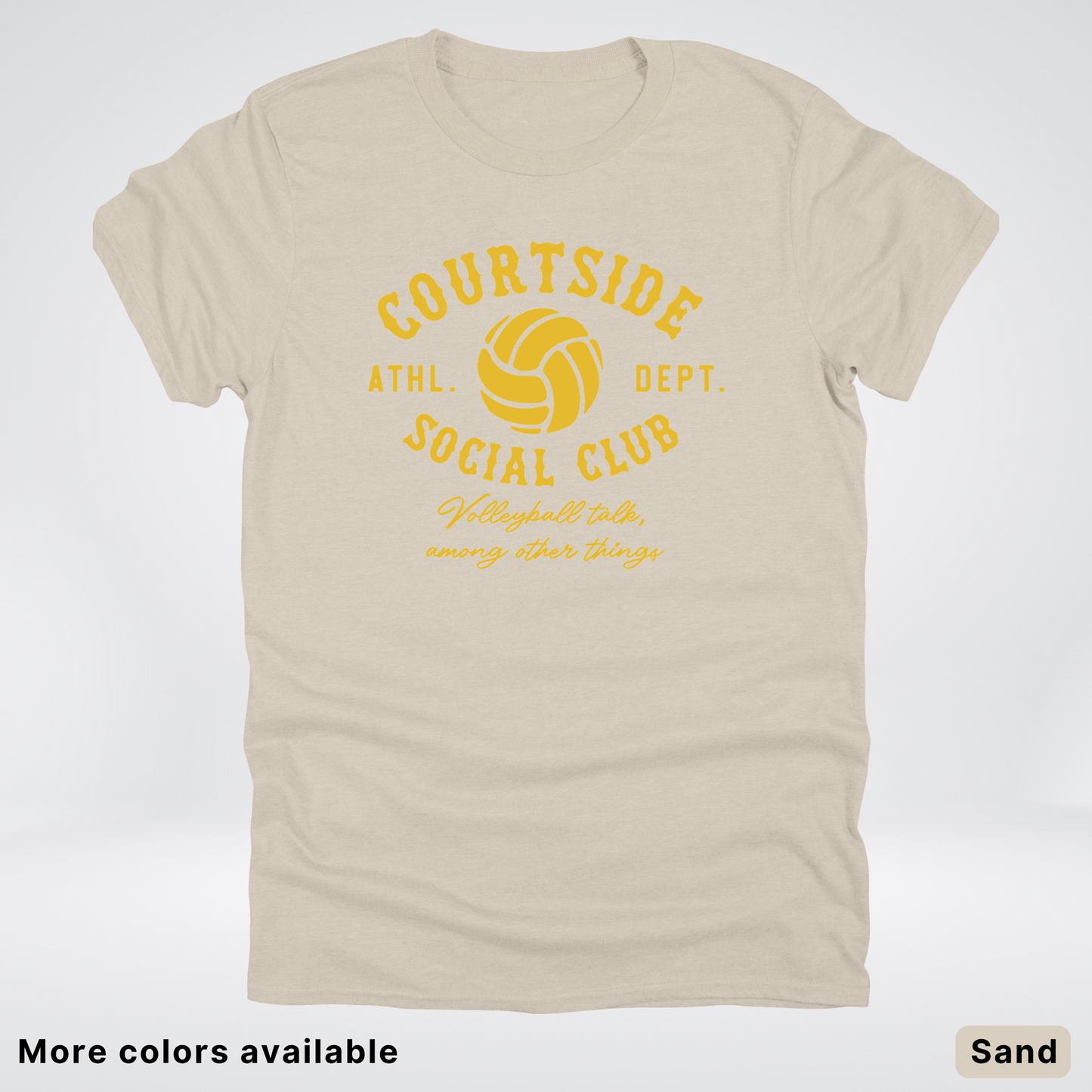 Courtside Social Club – Gold – Volleyball Design T-Shirt