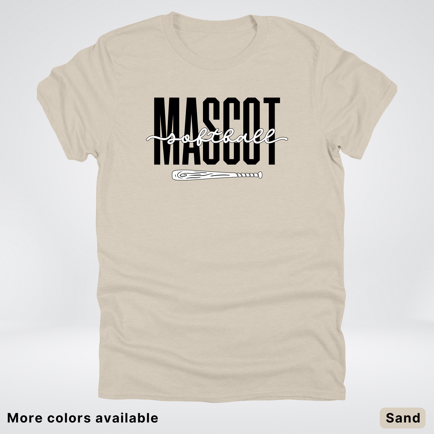 Custom Mascot – Black - Softball Design 30 T-Shirt
