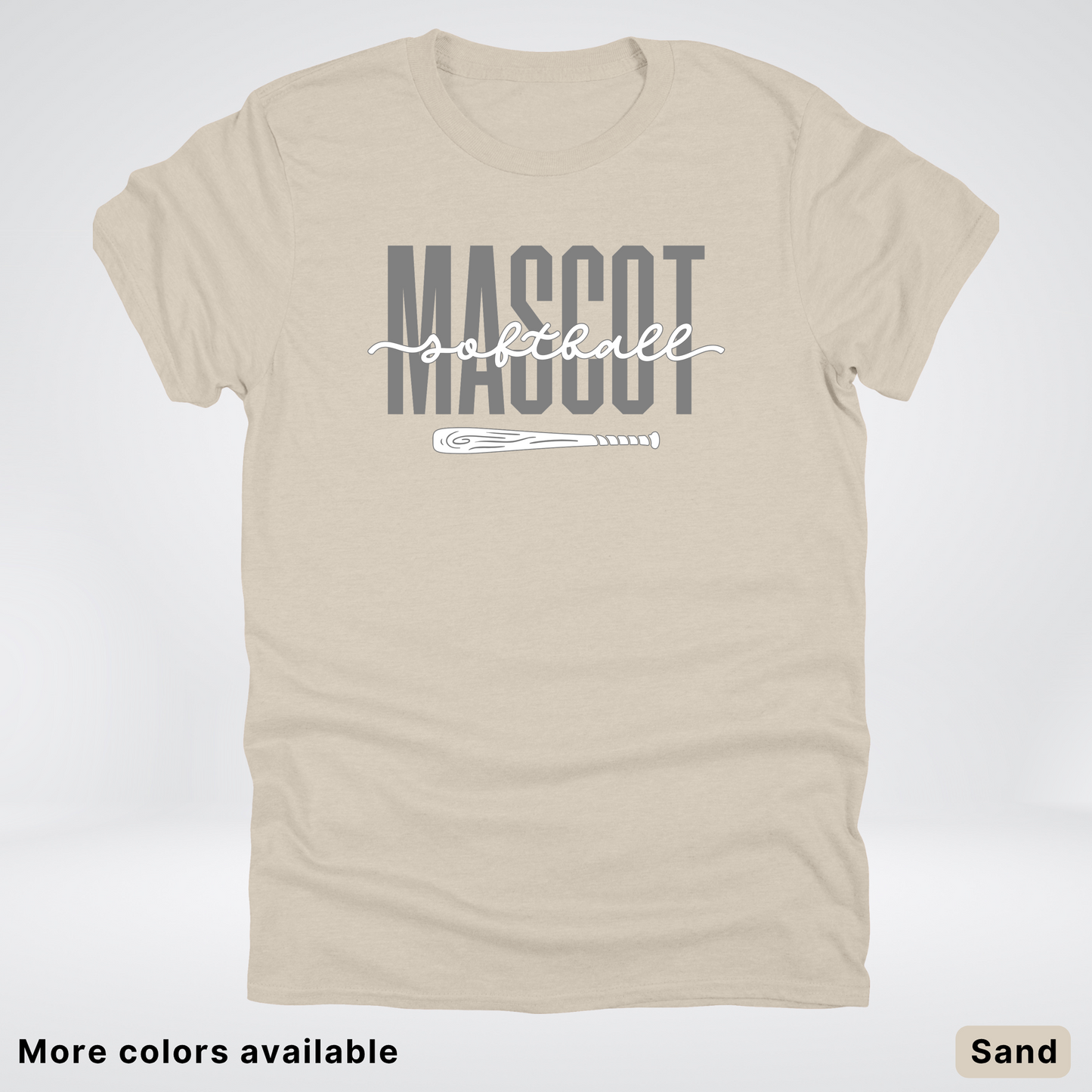Custom Mascot – Gray - Softball Design 29 T-Shirt