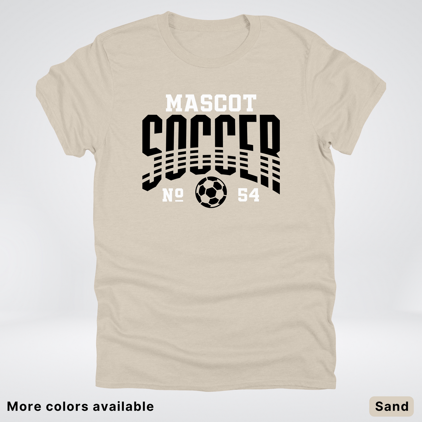 Custom Mascot & Number – Black Design 03 - Soccer T-Shirt