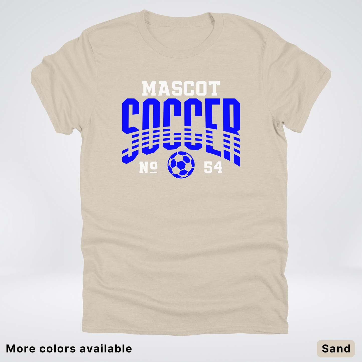 Custom Mascot & Number – Blue Design 02 - Soccer T-Shirt