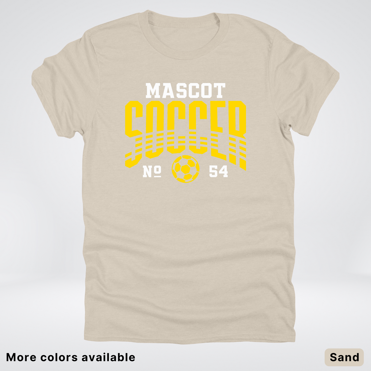 Custom Mascot & Number – Gold Design 04 - Soccer T-Shirt