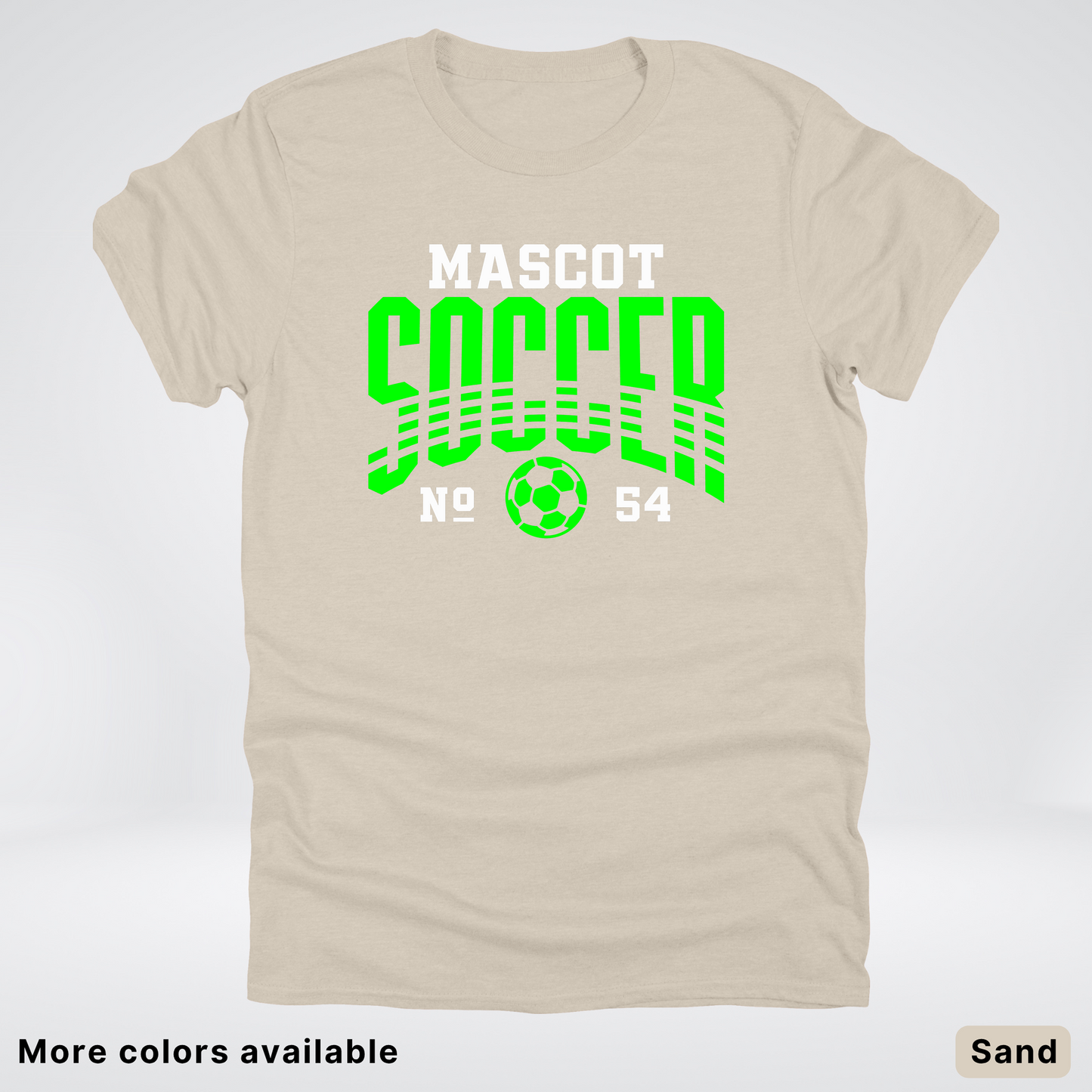 Custom Mascot & Number – Green Design 08 - Soccer T-Shirt