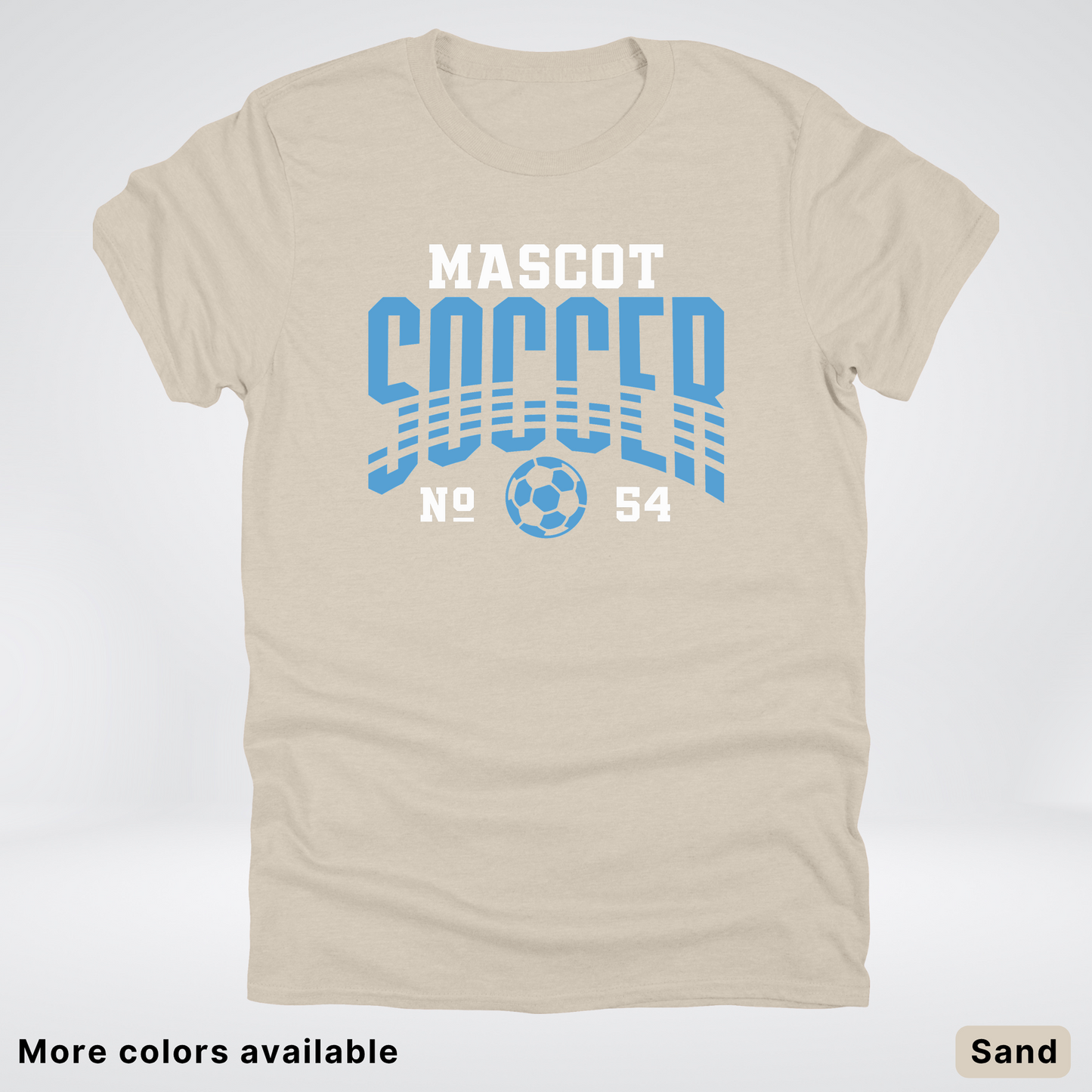 Custom Mascot & Number – Light Blue Design 10 - Soccer T-Shirt