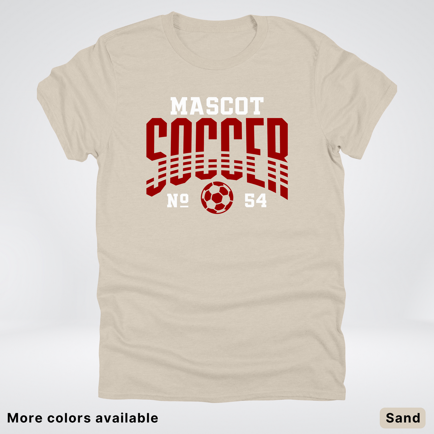 Custom Mascot & Number – Maroon Design 11 - Soccer T-Shirt