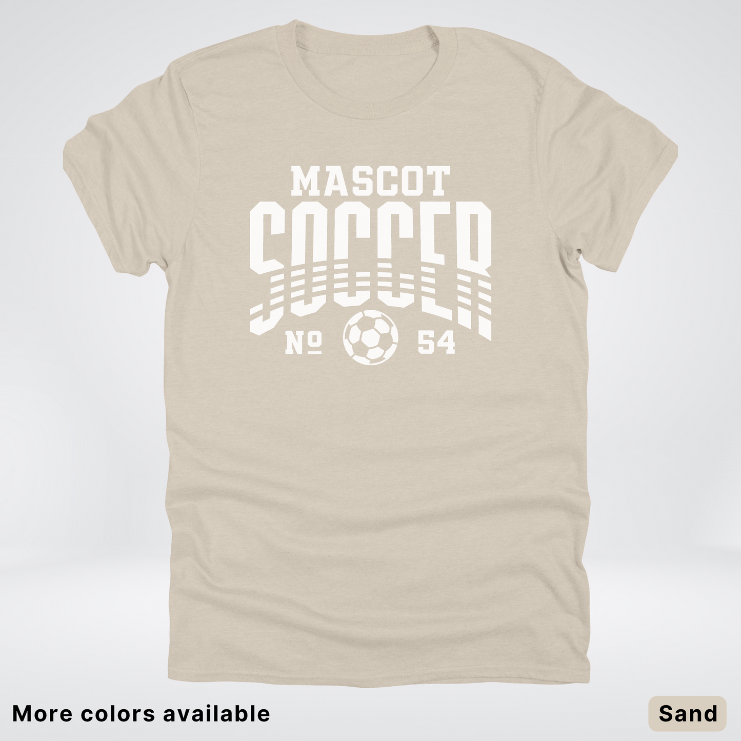 Custom Mascot & Number – White Design 12 - Soccer T-Shirt